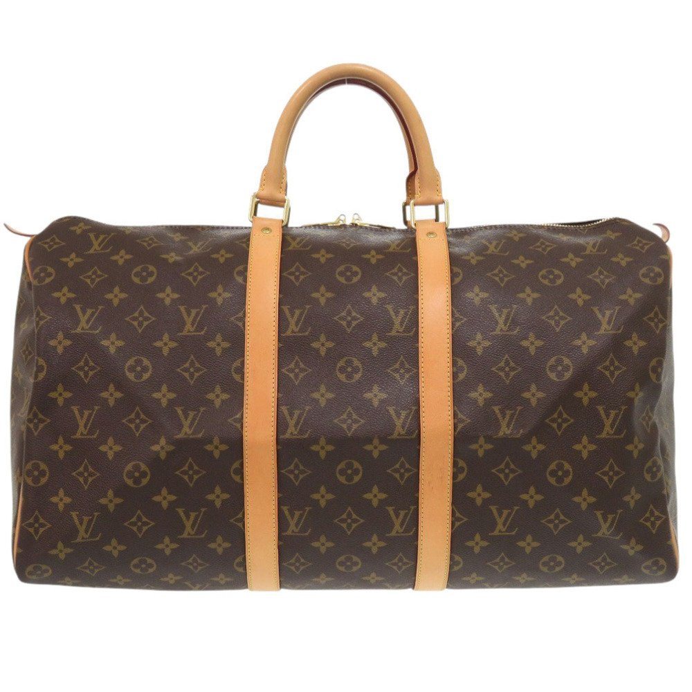 LOUIS VUITTON Authentic Brown Monogram Keepall 50 Boston Bag